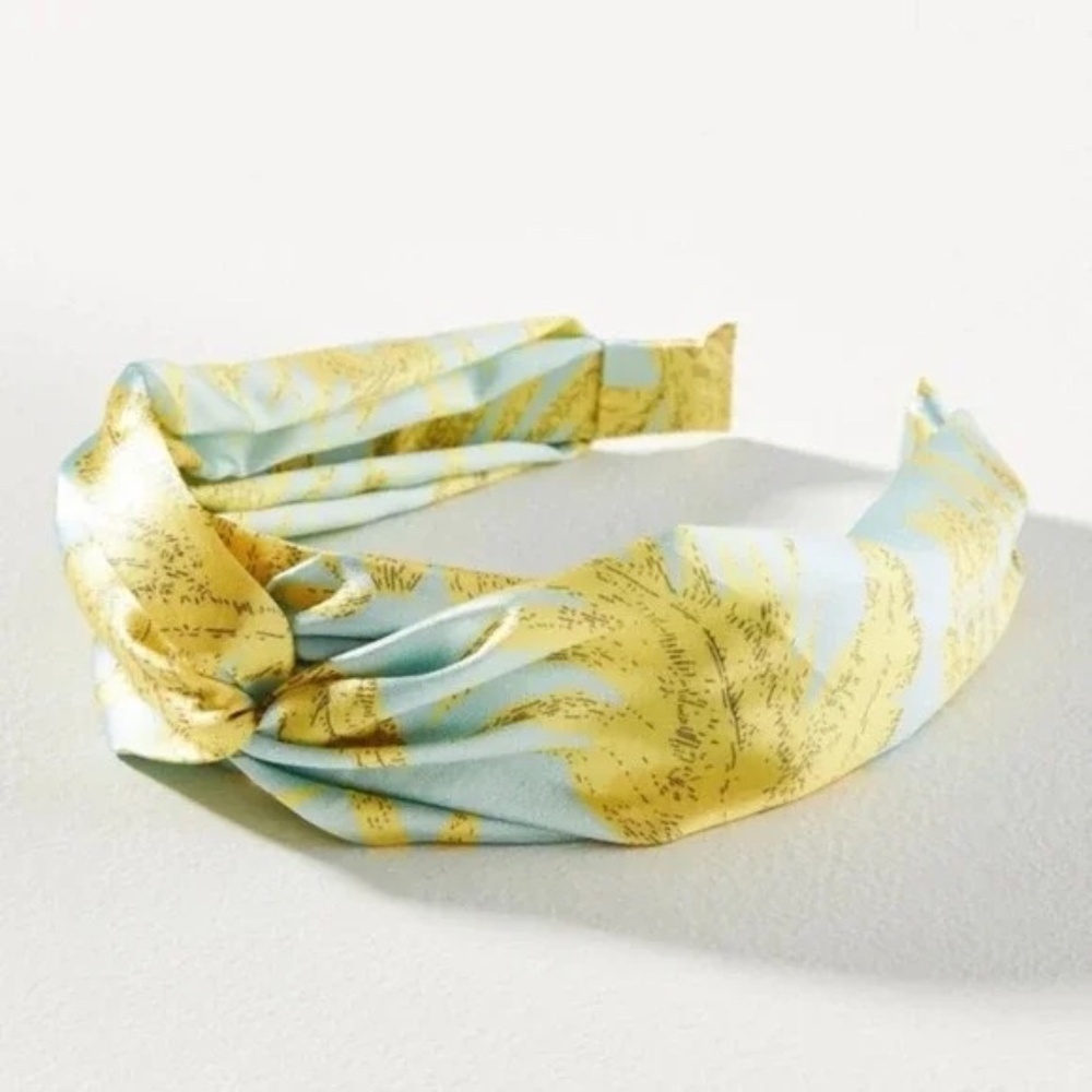 NWT Anthropologie Blue  Palm Twist Headband